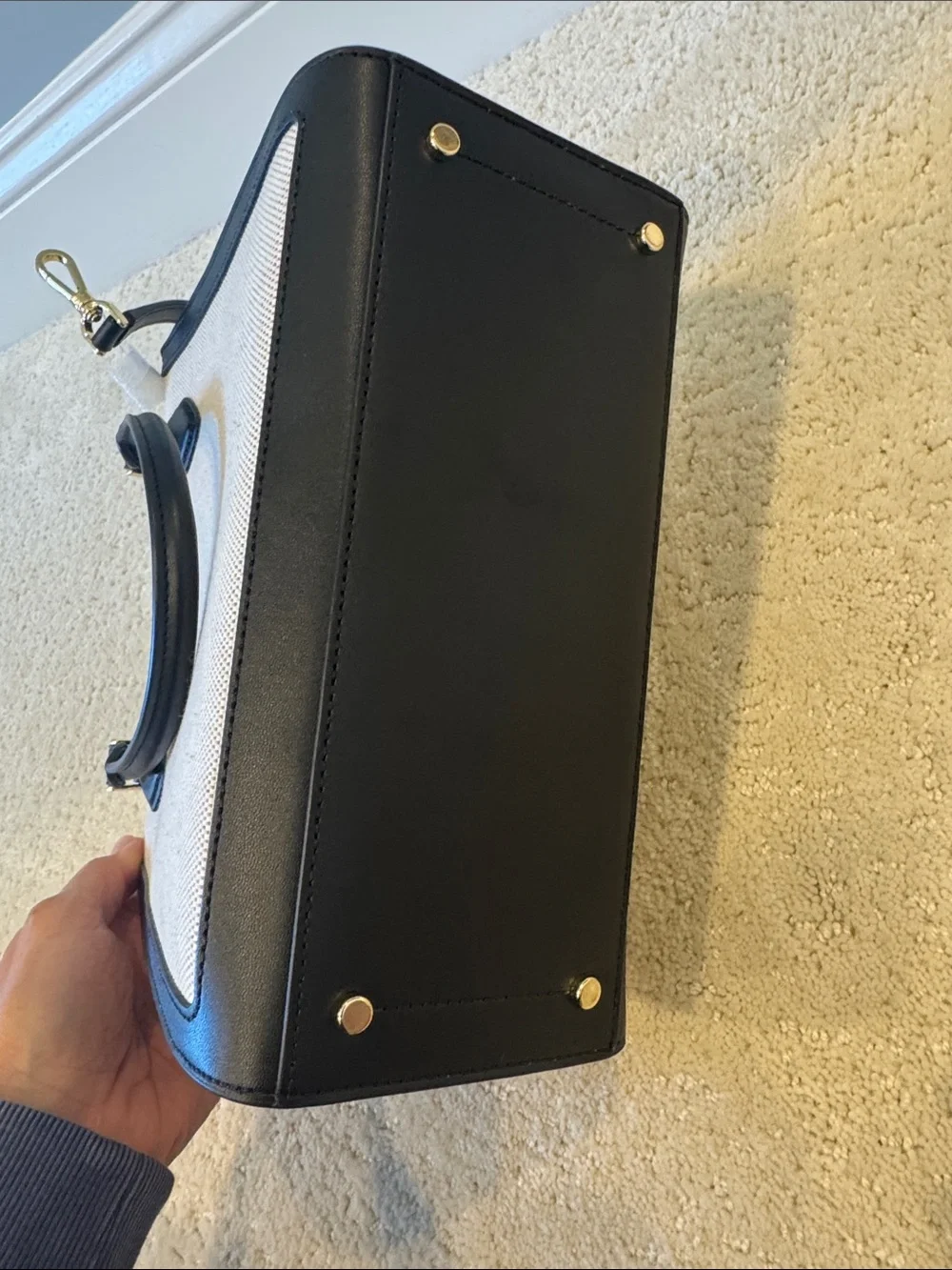 kate spade New York Black & Cream Canvas Tote new $339